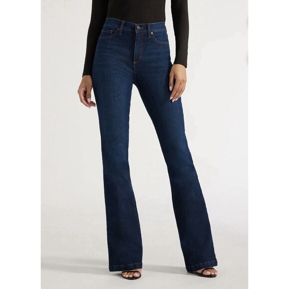 sofia by sofia vergara Denim - Sofia Jeans by Sofia Vergara High Rise Flare Dark Wash Blue Denim Jeans Size 14